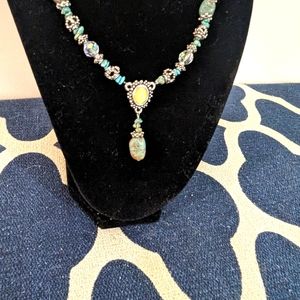 Vintage - Cookie Lee - amazonite & turquoise genuine stones harmony necklace